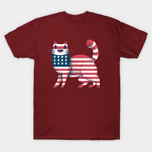 America Cat Flag T-Shirt